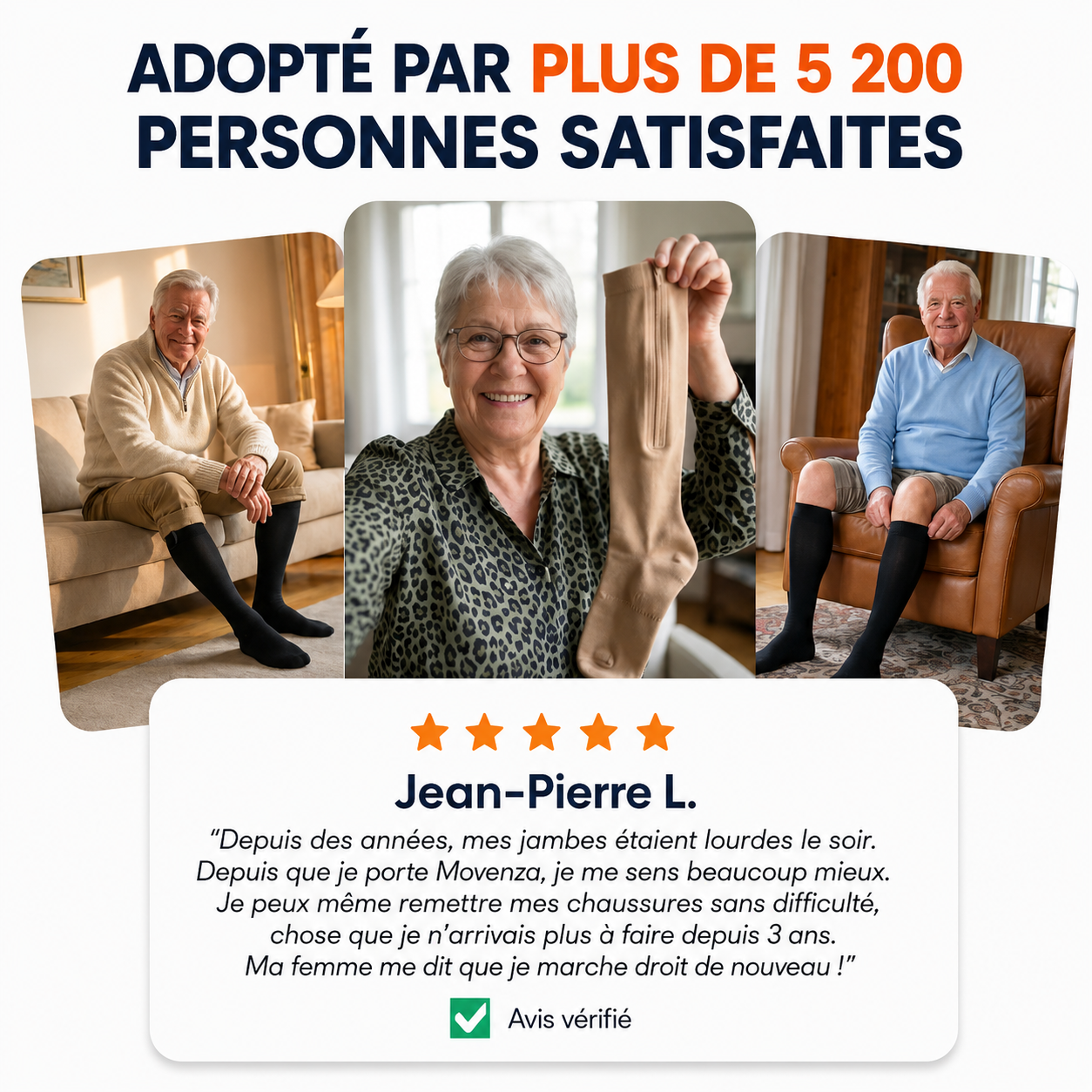 Bas de contention zippés - Enfilage sans effort