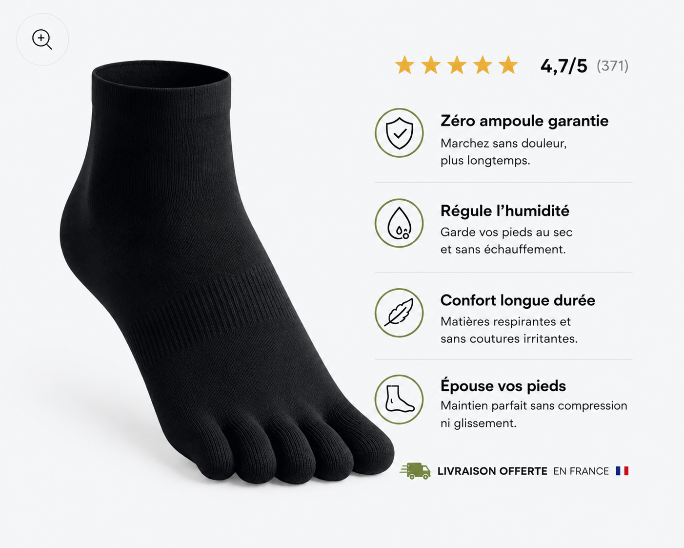 COOLMAX - Chaussettes anti-frottement